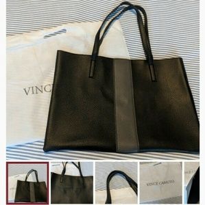 Vince Camuto leather tote in Black vegan leather s